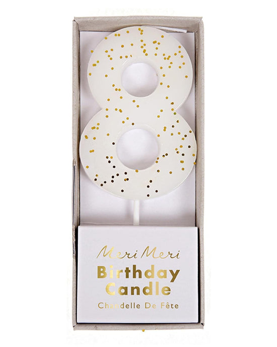 Little meri meri paper+party White #8 Candle