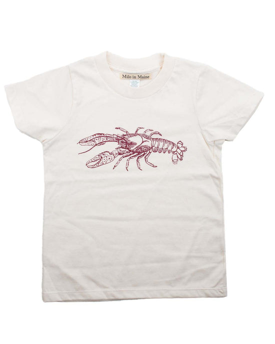 Little milo in maine boy 2 lobster tee in natural + red