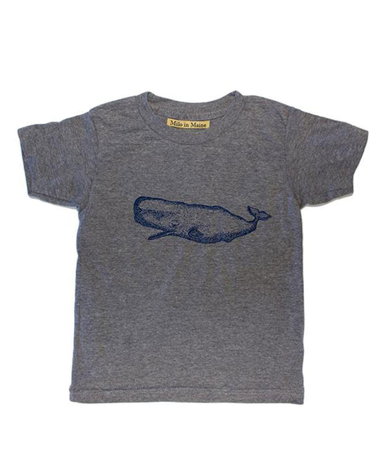Little milo in maine boy 2 whale tee in grey + navy
