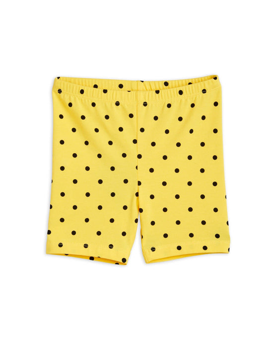 Little mini rodini kids polka dot biker shorts in yellow