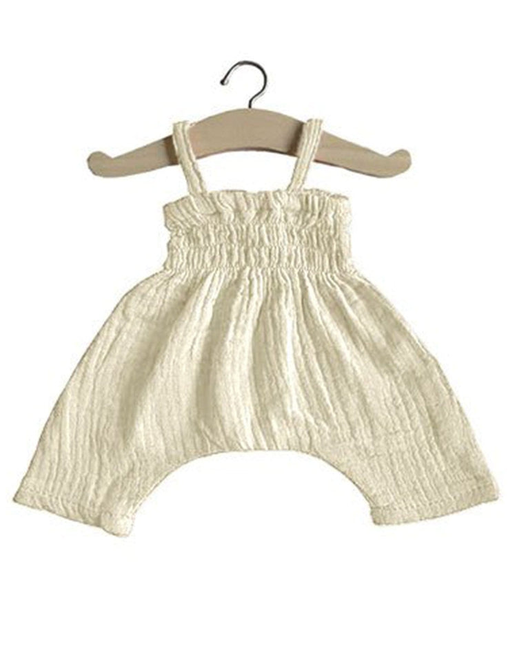 Little minikane play bonnie gauze jumpsuit in écru