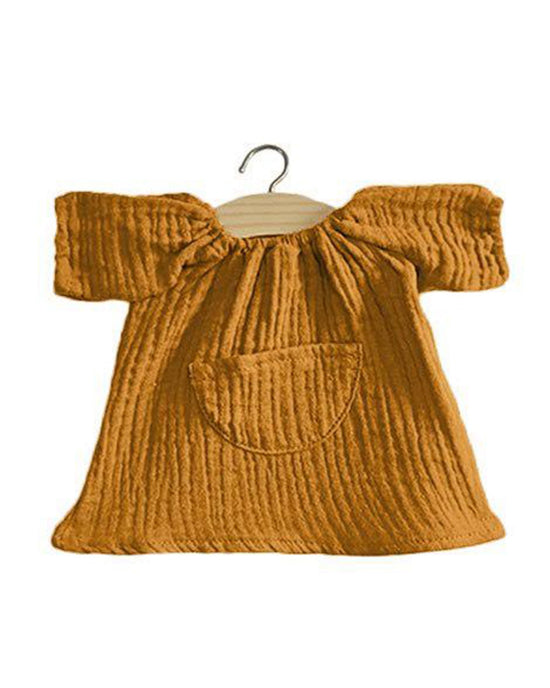 Little minikane play jeanne double cotton gauze dress in camel