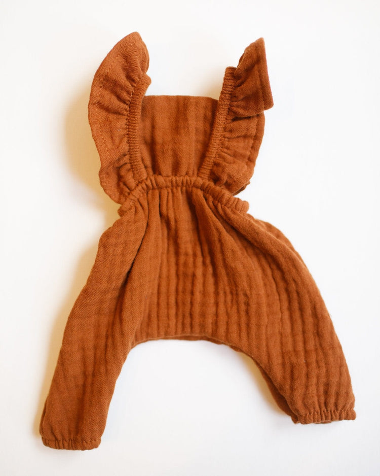 Little minikane play maya double cotton gauze jumpsuit in cognac