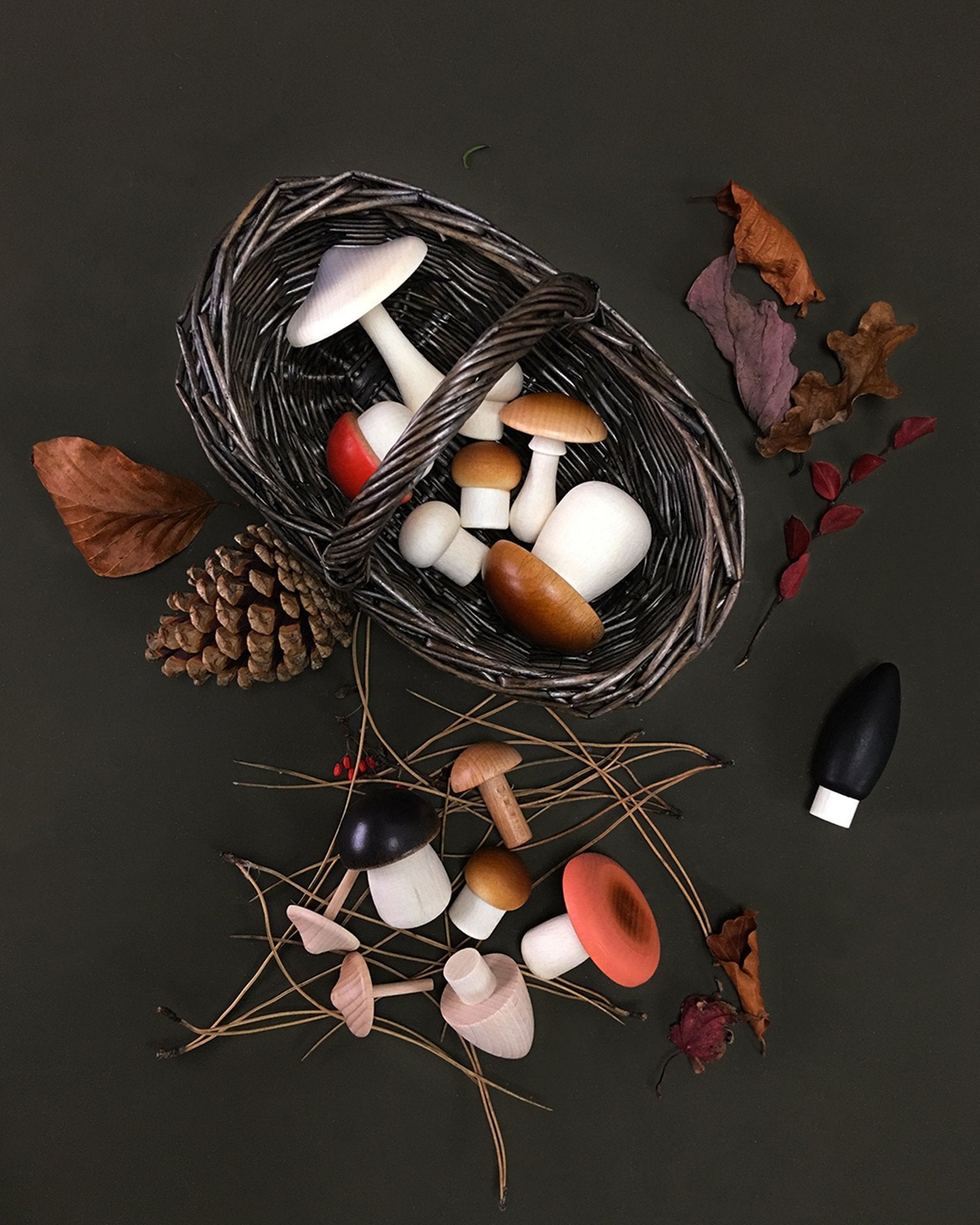 Little moon picnic dark forest mushroom basket