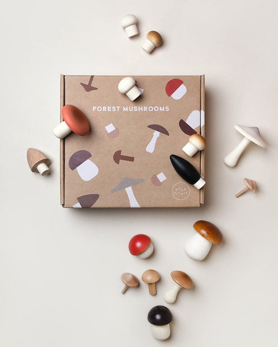 Little moon picnic play forest mushrooms in a box