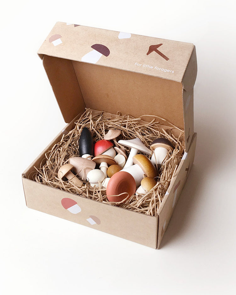 Little moon picnic play forest mushrooms in a box