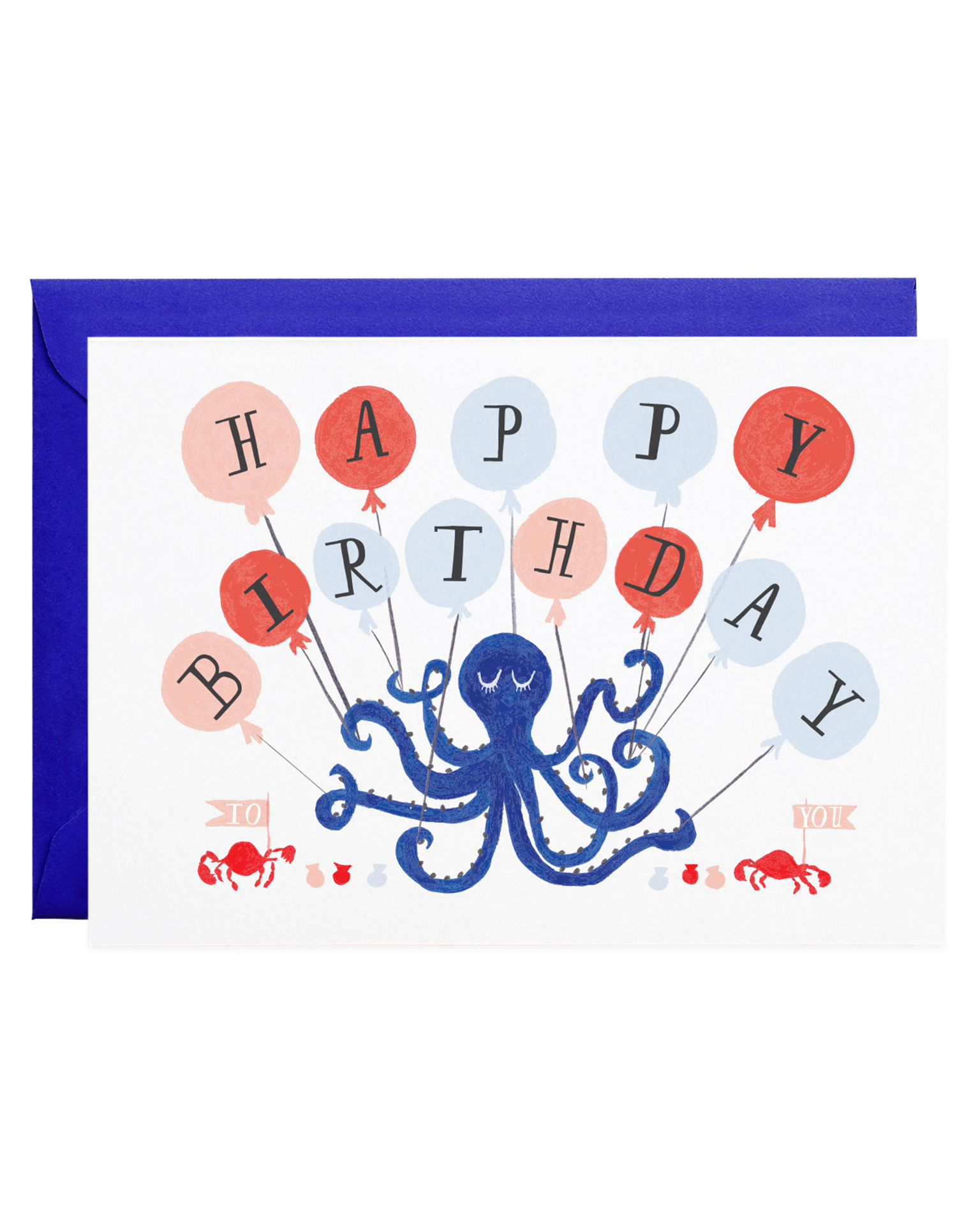 Little mr. boddington's studio paper + party eight balloons card in blue