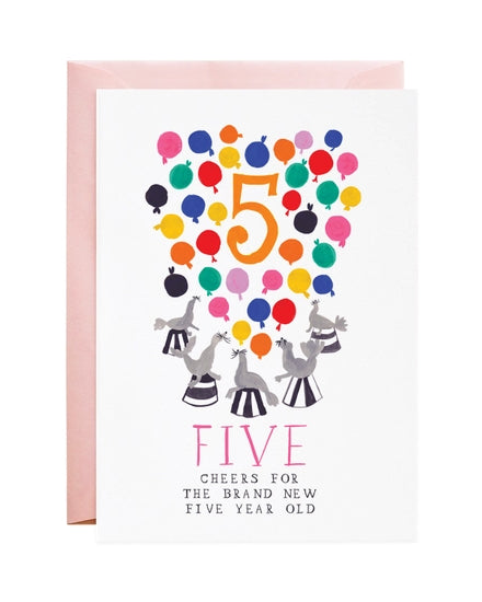 Little Mr. Boddington's Studio party five silly seals greeting card