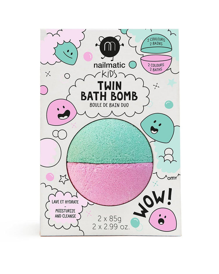 Little nailmatic room bath bomb duos pink + lagoon green