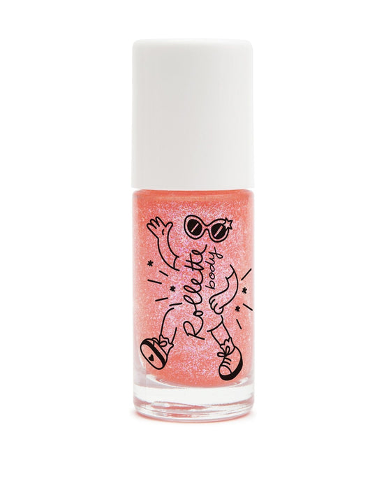 A bottle of pink nailmatic body rollette in strawberry.