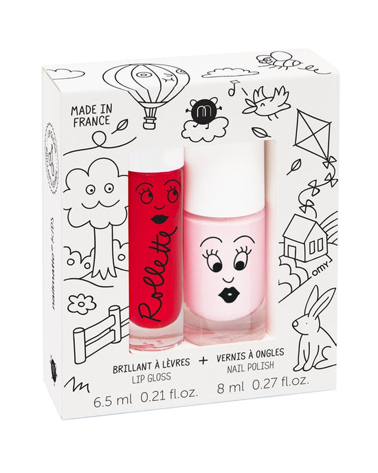 Little nailmatic room kids cottage polish + lip gloss set