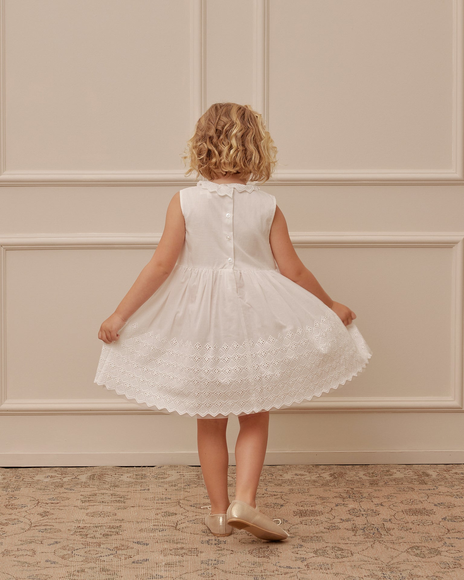 Little noralee kids dahlia dress in white