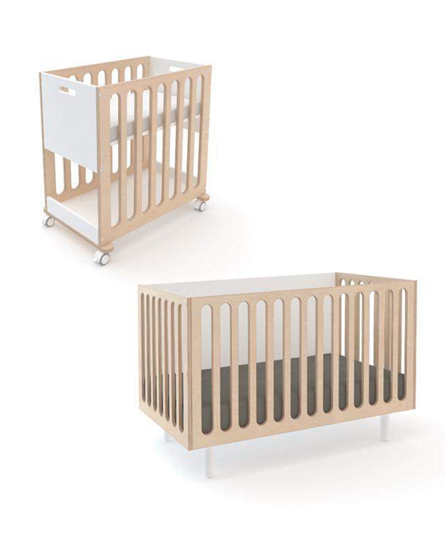 Little oeuf room fawn 2 in 1 crib system in birch