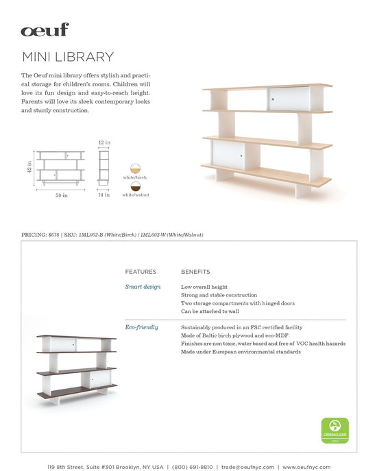 Little oeuf room mini library in birch