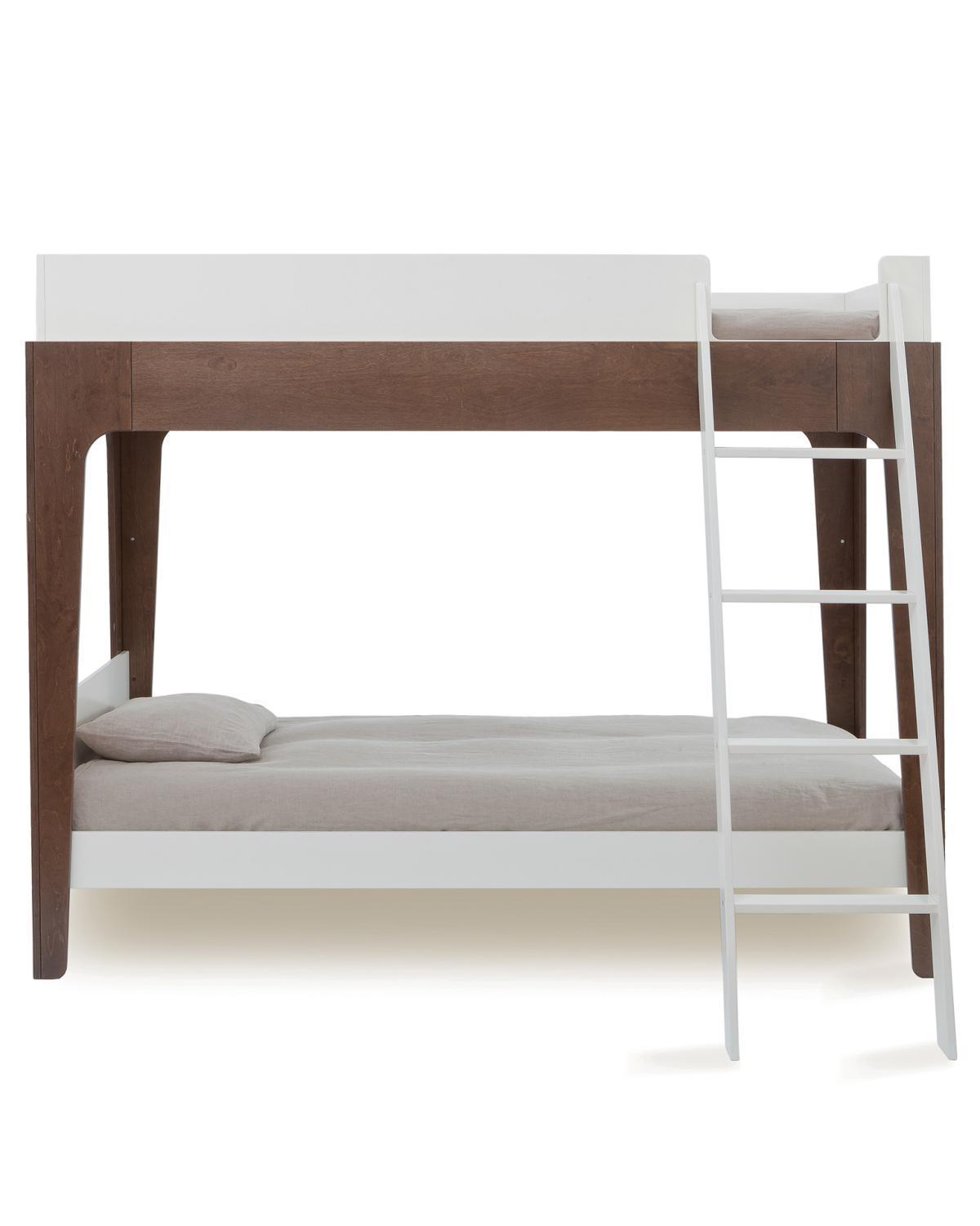 Little oeuf room perch bunk bed in walnut