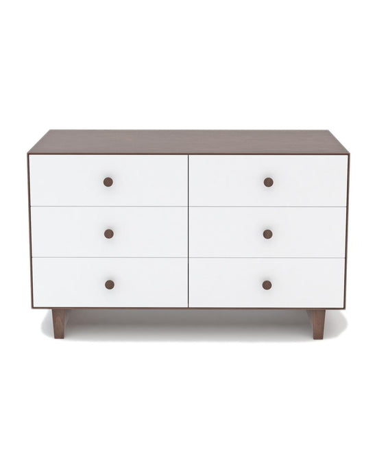 Little oeuf room Rhea 6 Drawer Dresser in Walnut + White