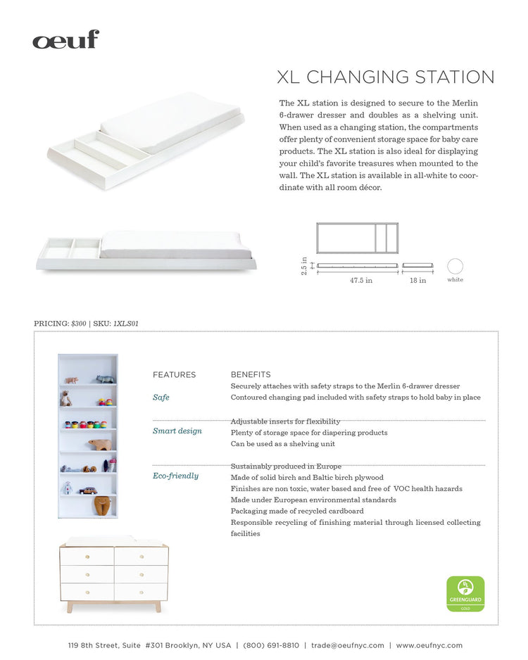 Little oeuf room xl changing station in white
