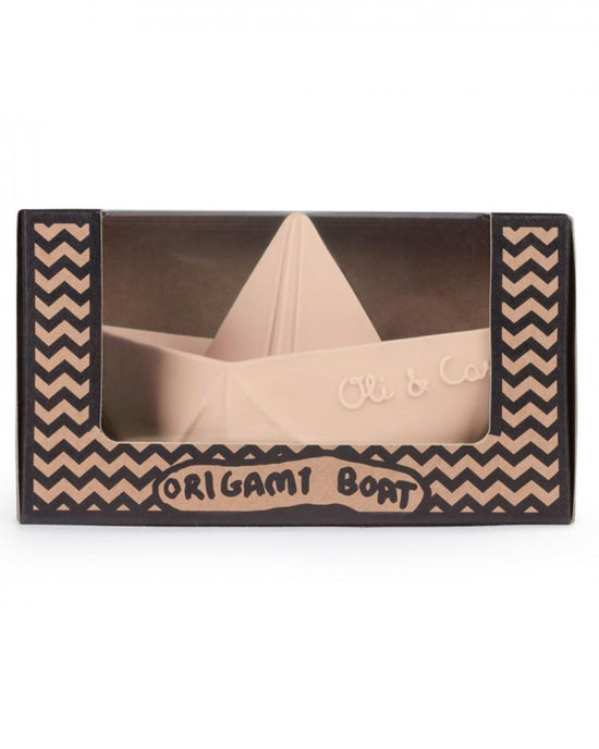 Little oli + carol play origami boat in a box in nude