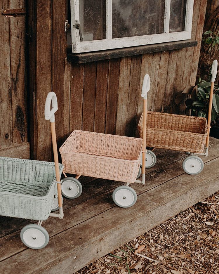 Little olli ella room rattan wonder wagon in vintage blue