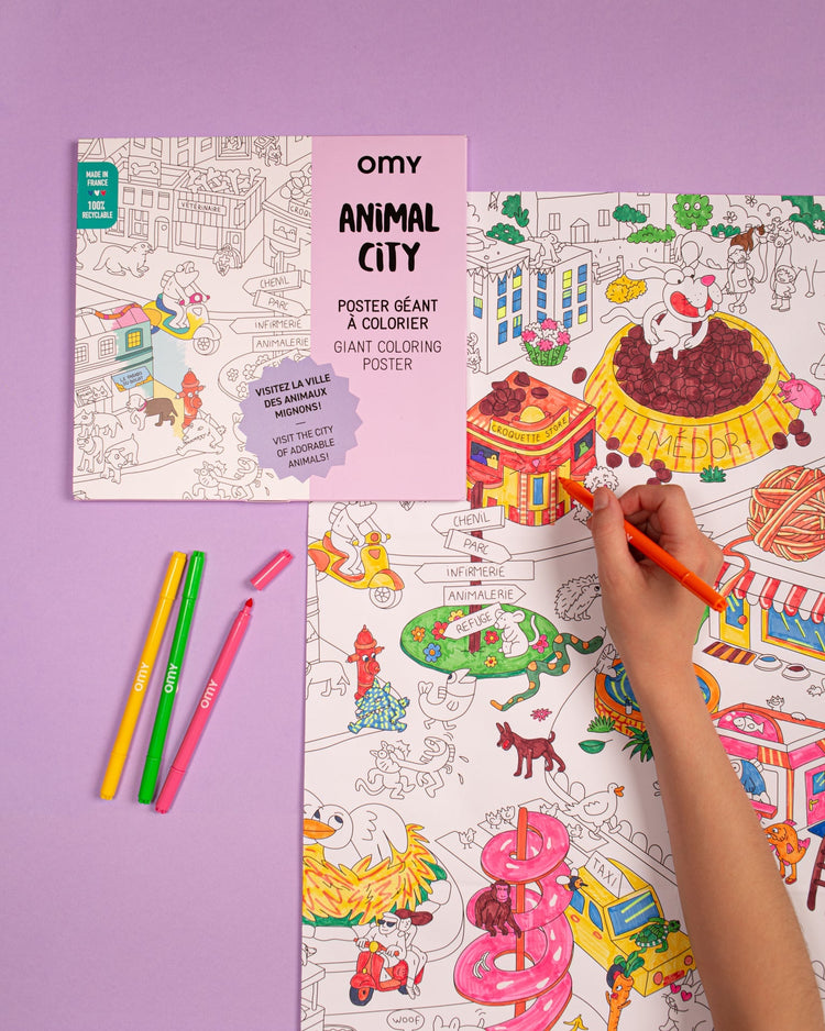 Little omy play animal life giant coloring poster