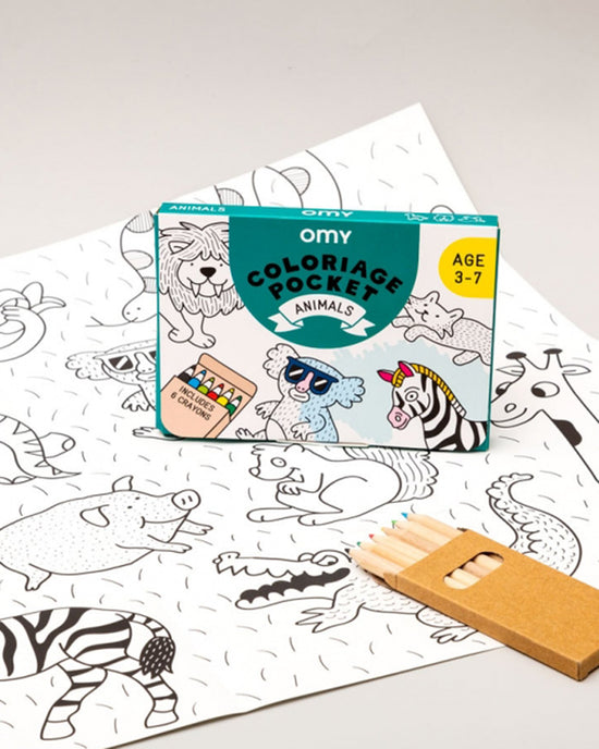 Little omy play animals pocket coloring pocket