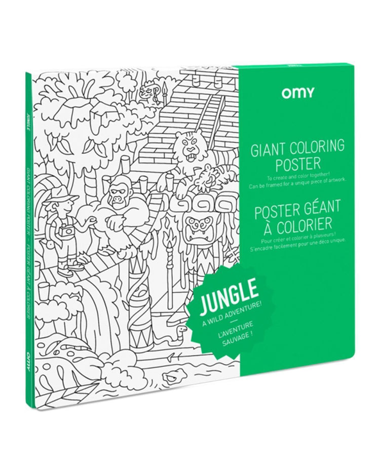 Little omy play jungle coloring poster