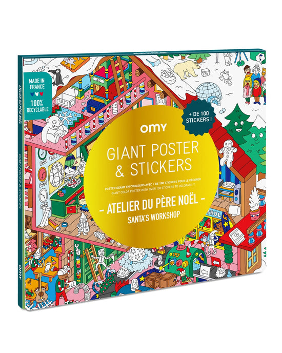 Little omy play poster & stickers - santa's workshop