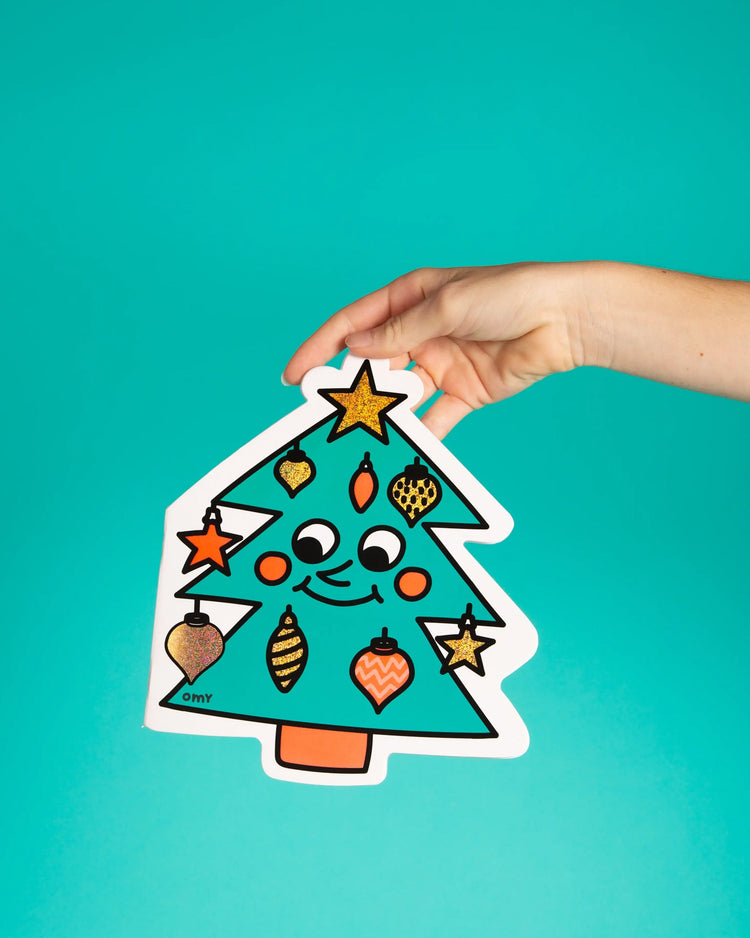 Little omy play sticker shape notebooks - christmas tree