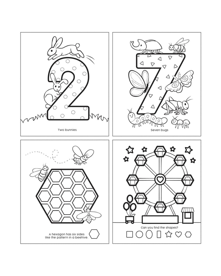 Little ooly play 123: shapes & numbers toddler color-in' book