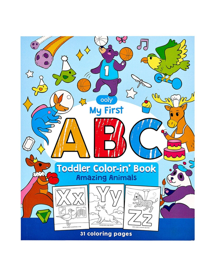 Little ooly play abc: amazing animals toddler color-in' book