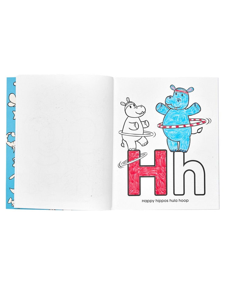 Little ooly play abc: amazing animals toddler color-in' book