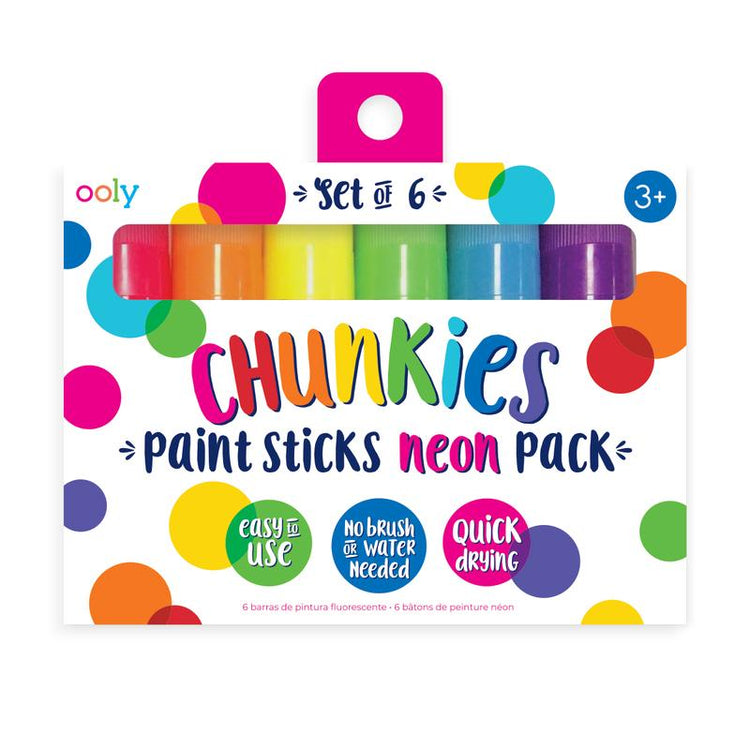 Chunkies quick-drying paint sticks neon - set of 6 by ooly.