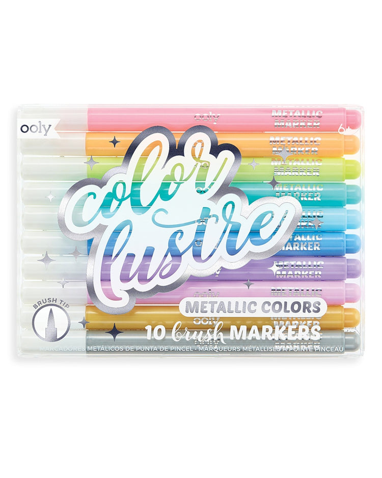 Little ooly play color lustre metallic brush markers