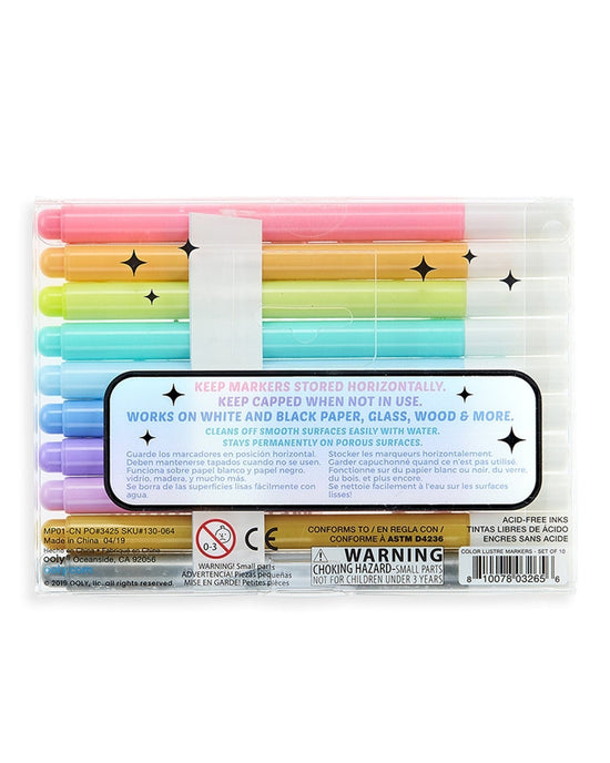 Little ooly play color lustre metallic brush markers