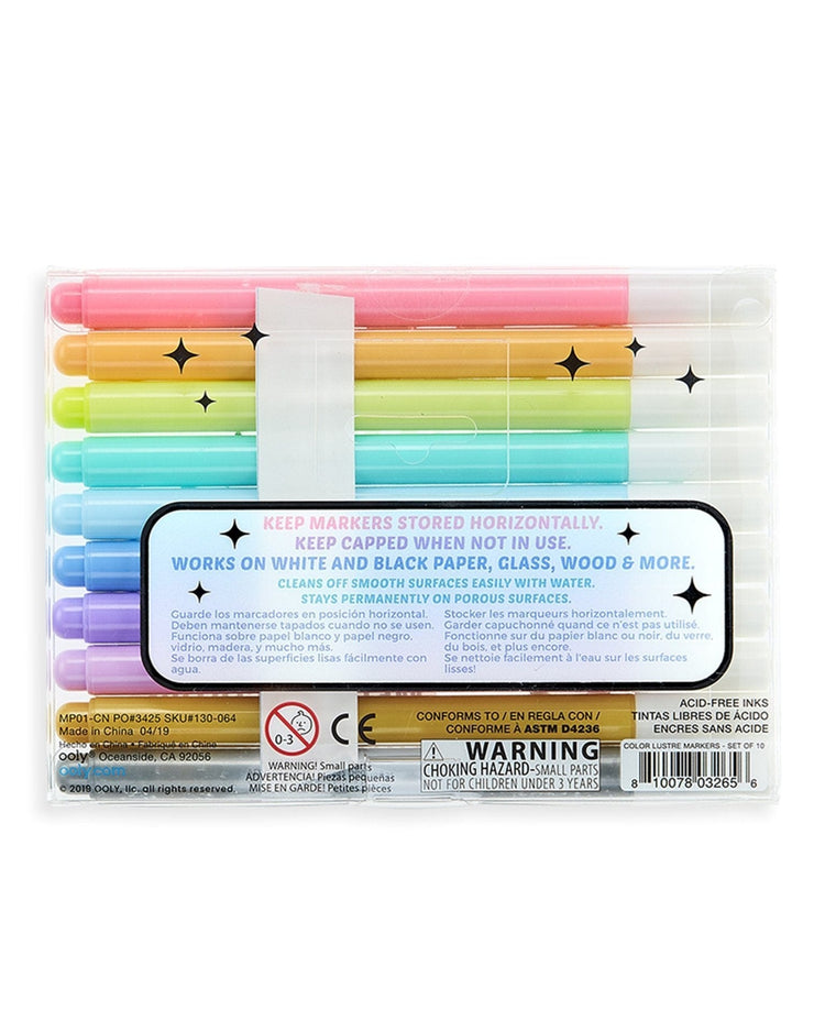 Little ooly play color lustre metallic brush markers