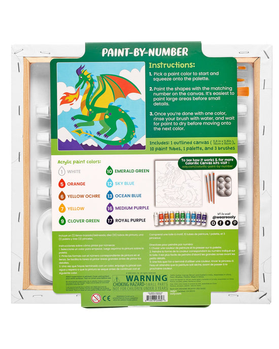 Little ooly play colorific canvas paint by number kit - fantastic dragon