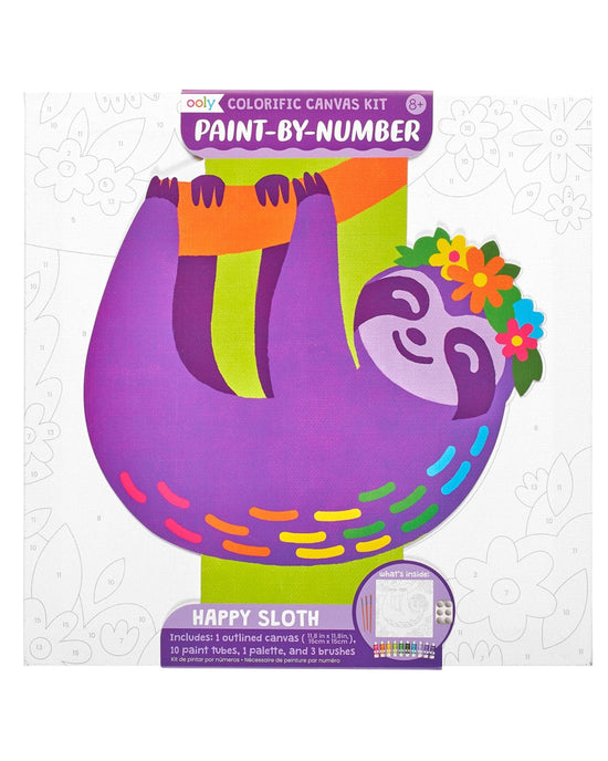 Little ooly play colorific canvas paint by number kit - happy sloth