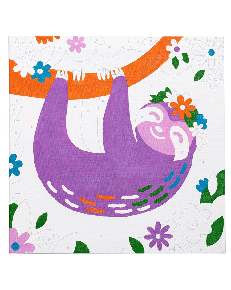 Little ooly play colorific canvas paint by number kit - happy sloth