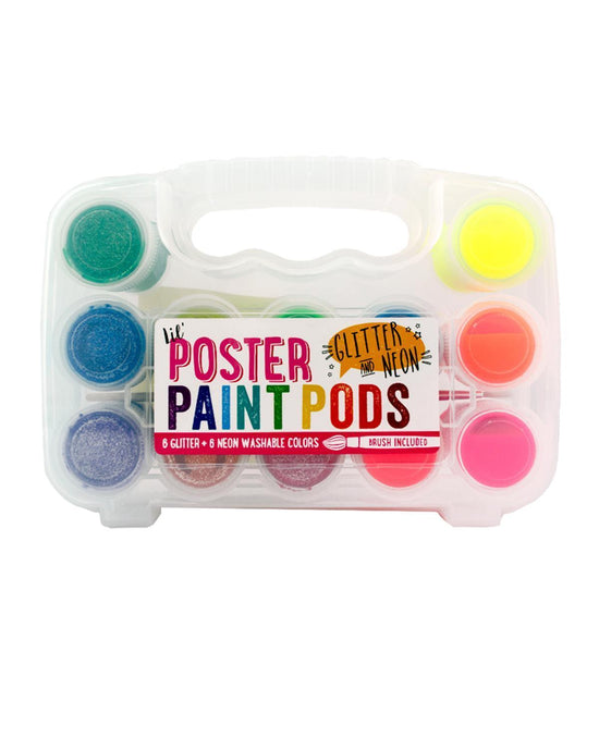 Little ooly play lil' poster paint pods + brush in glitter + neon