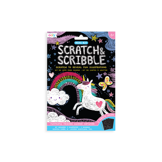 Mini Scratch & Scribble Art Kit: Funtastic Friends - 7 Piece Set