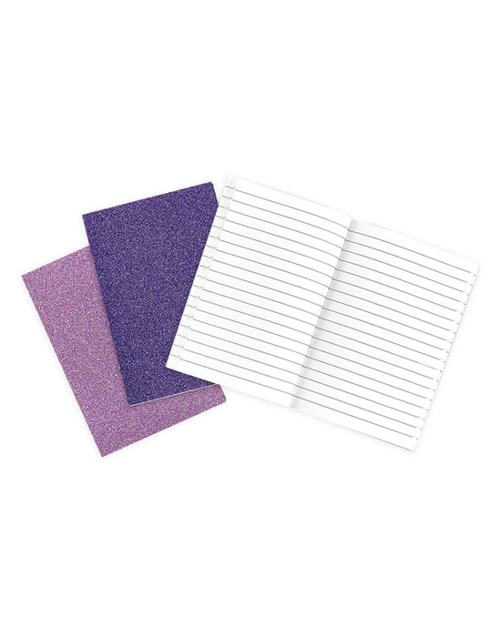 Little ooly play oh my glitter! notebooks in amethyst + rhodolite