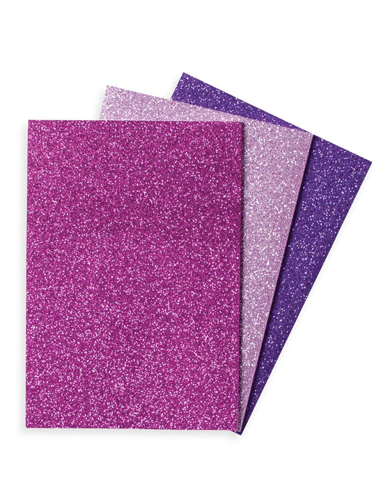 Little ooly play oh my glitter! notebooks in amethyst + rhodolite