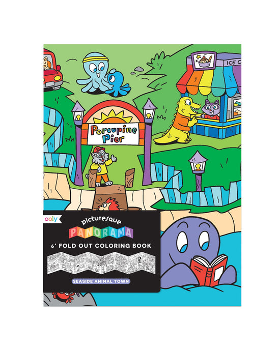 Little ooly play picturesque panorama coloring book - seaside animal town