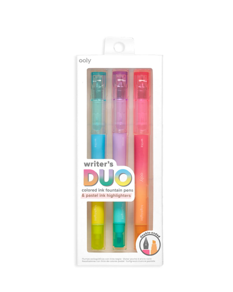 Little ooly play writer's duo double-ended fountain pens + highlighters
