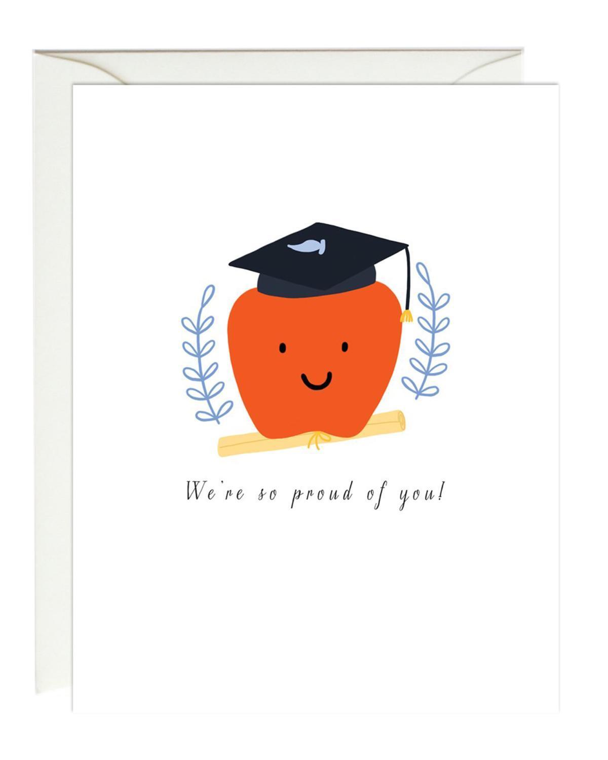 Little paula + waffle paper+party apple graduation card