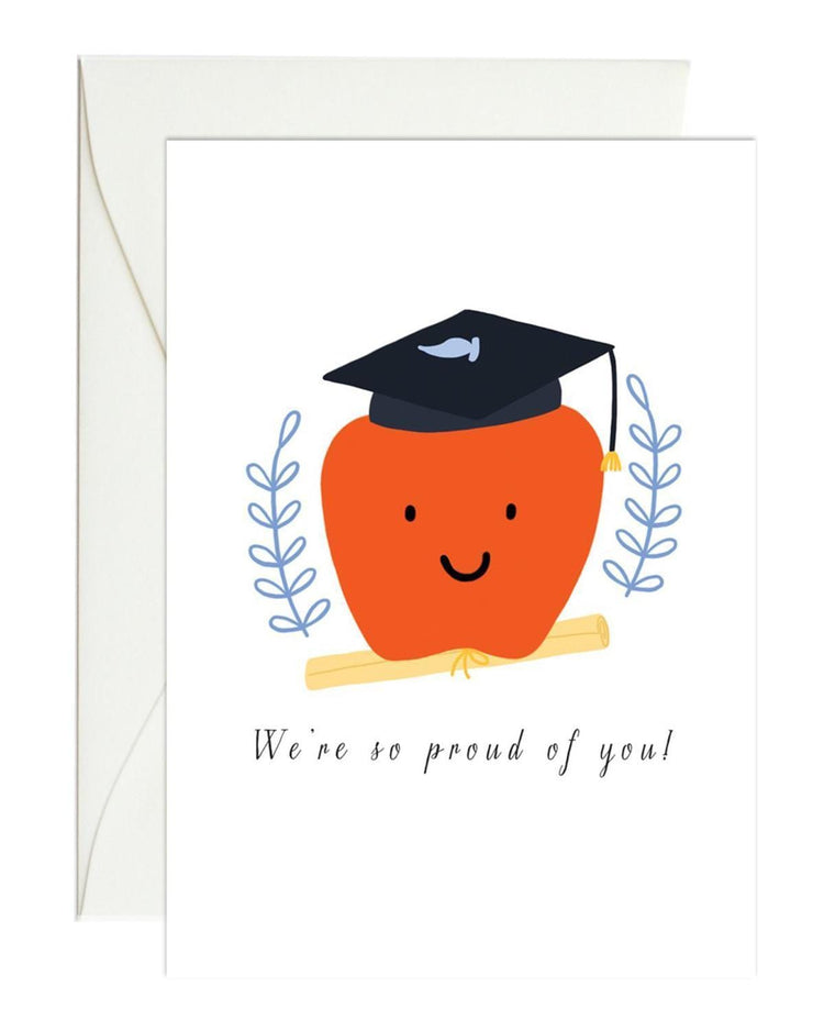 Little paula + waffle paper+party apple graduation mini card