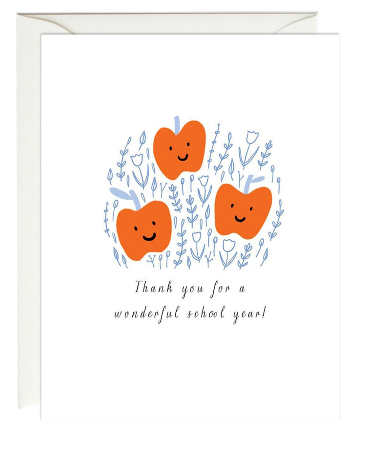 Little paula + waffle paper+party apple trio thank you card