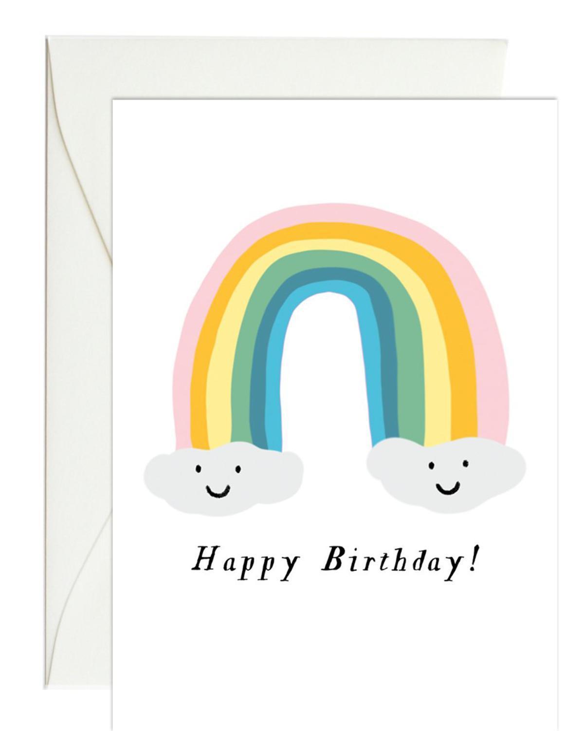 Little paula + waffle paper+party birthday rainbow mini card