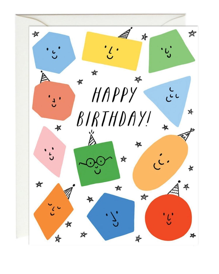 Little paula + waffle paper+party birthday shapes card