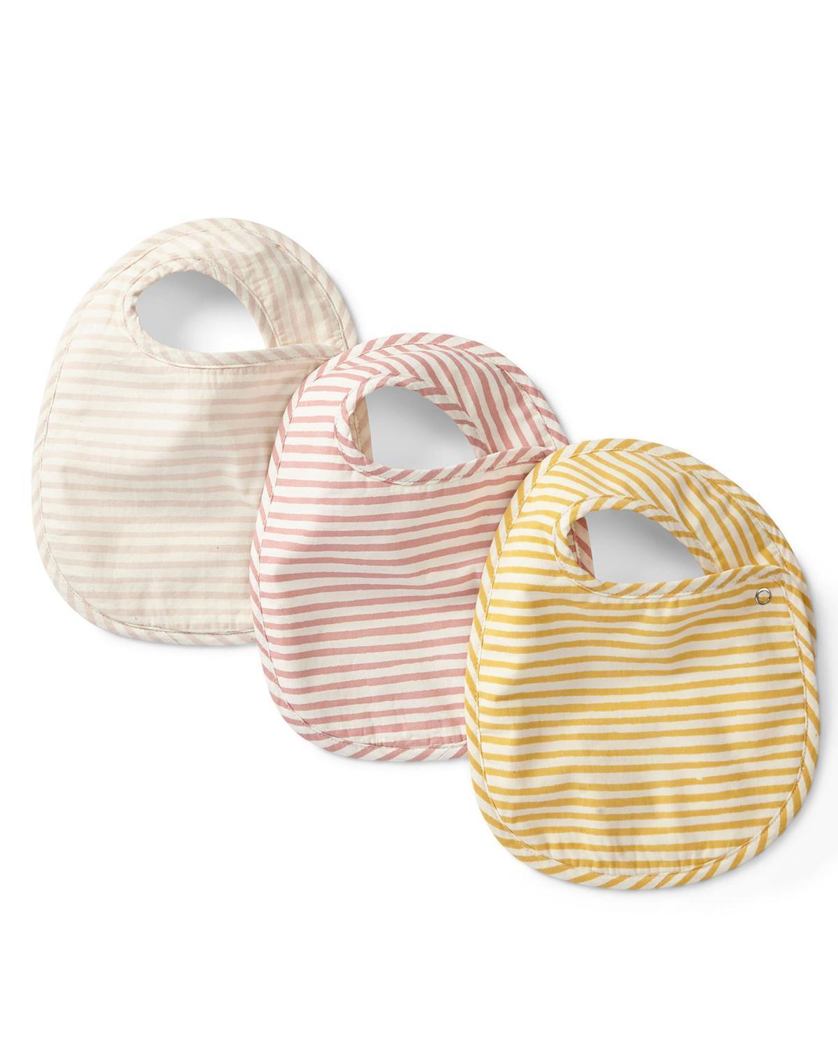 Little pehr designs inc baby accessories stripes away 3-pack bib set in petal